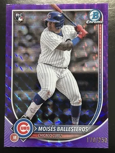 2025 Bowman Chrome Moises Ballesteros RC Purple Geometric /250 Chicago Cubs - Bild 1 von 2