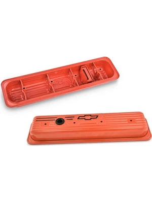 Proform Valve Cover Short Baffled Breather Hole Chevrolet Bowtie Logo (141-918) - Image 1 of 4