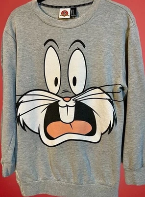 复古 Looney Tunes M 激动脸 Bugs 兔子套头衫中号单针 — 第 1/4 张图片