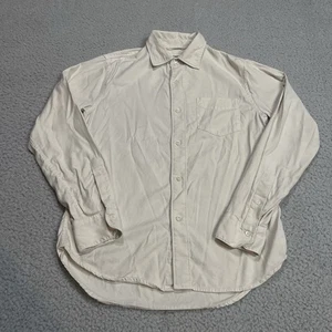 Buck Mason Hemd Herren Small Elfenbein Weiß Knopfleiste Langarm Baumwolle Viskose Drapierung - Bild 1 von 14