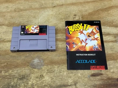 Bubsy II 2 SNES (Super Nintendo Entertainment System, 1994) & Manual Tested - Image 1 of 3