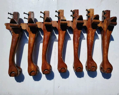 Lot Of 7 Wooden Chairs Legs Carved - Image 1 of 4