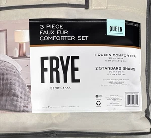 Frye Solide Luxus Kunstfell Bettdecke 3 Stück 90x98 im Queen Set Neu Mit Etikett - Bild 1 von 5