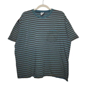Vintage 90s Gap Pocket Stripe Shirt Cobain Grunge Skater Surf XL Single Stitch - Picture 1 of 8
