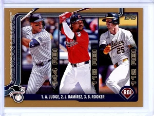 2025 Topps Series 1 - League Leaders Aaron Judge, Jose Ramirez, Brent Rooker #29 - Picture 1 of 2