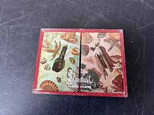 NEW SEALED VTG Stardust Playing Cards Seashell Plastic-Coated Double Deck Nu-Vue - Picture 1 of 3
