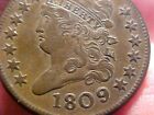 1809 / 6 Half Cent Classic Head Tough Early Date Copper NICE XF GRADE !