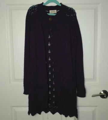 NWT Girl's Persnickety Clothing Plum Crazy Purple Ellery Long Cardigan 12 - Image 1 of 4