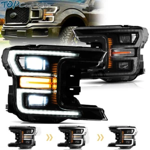 VLAND Black Full LED Headlights With Start-up Animation For 2018-2020 Ford F-150 - Picture 1 of 13