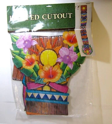 Amscan 6.5 foot Tiki Totem Jointed Cutout Cardboard Decoration NIP - Image 1 of 3