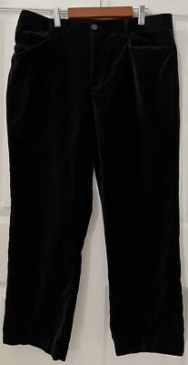 Pantalones cortos de terciopelo negro talla 12 Chaps para mujer pantalones bolsillos pierna recta usados en excelente estado Foto 1 de 4