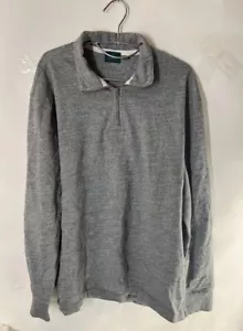 J CREW Sweater Men’s 1/4 ZIP PULLOVER Size L Gray Vintage Casual - Picture 1 of 11
