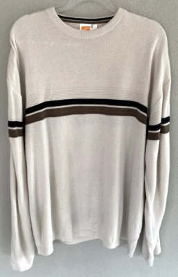 Suéter Vintage Sideout Acrílico Tostado/Rayas Negras Y2K Patinador Grunge Para Hombres XL Foto 1 de 4
