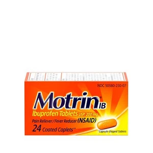 Motrin IB, Ibuprofen 200mg Tablets for Fever, Muscle Aches, Headache & Back Pain - Picture 1 of 9