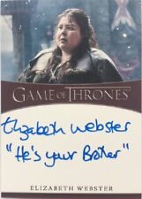 Elizabeth Webster Inscription Autograph from Game of Thrones Season 8