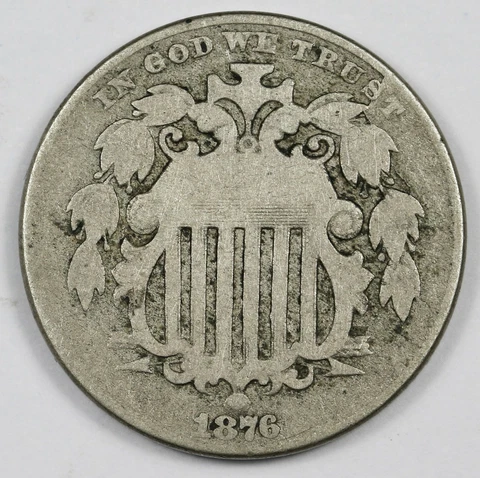 1876 Shield Nickel.  VG.  169876 Cover