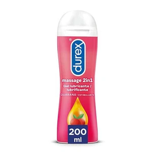 Gel de masaje y lubricante sexual íntimo Durex 2 en 1 con Guaraná 200 ml - Imagen 1 de 6