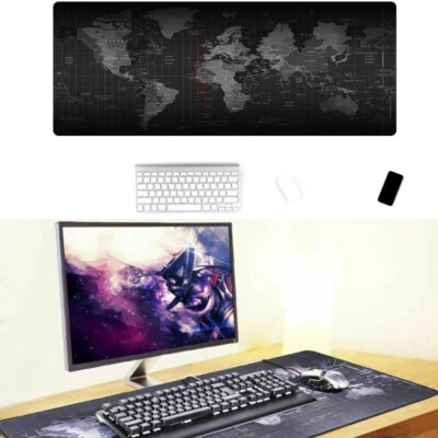Keyboard World Large   Mouse Mat Pad Pattern  Gaming Mousepad Anti-slip Map Desk - Image 1 of 4