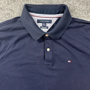 Tommy Hilfiger Custom Fit Men’s Short Sleeve Polo Shirt Navy Blue XL Casual EUC - Picture 1 of 11