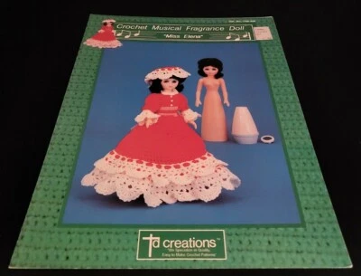 J1 TD CREATIONS 1990, CROCHET MUSICAL FRAG. DOLL "MISS ELENA" PATTERN LEAFLET - Image 1 of 2