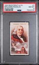 1924 Bucktrout & Co INVENTORS #7 BENJAMIN FRANKLIN PSA 8 NM-MT
