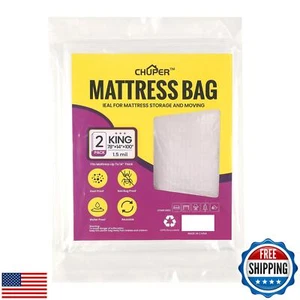 CHUPER 2 Pack King/California King Mattress Bag for Moving, Waterproof Plasti - Picture 1 of 5