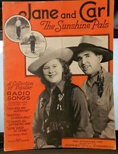 JANE and CARL--The Sunshine Pals, 1941 songbook folio of 16, Radio Songs, Chords