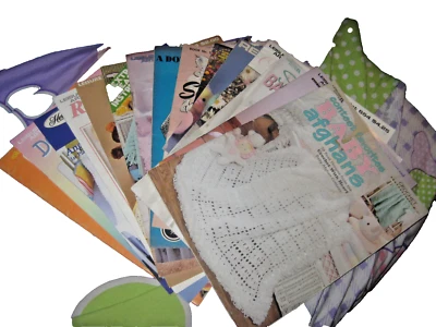Lot of 15 CROCHET, KNIT, SEW Baby Afghans & Outfits Pattern Books - Image 1 of 4