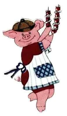 cerdos barbacoa cerdo tela aplique plancha en pincho no bordado 3 pulgadas Foto 1 de 2