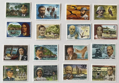 1977-78 CHRISTMAS ISLAND MINT MNH OG LOT OF 16 STAMPS SET #69-84 FAMOUS VISITORS Cover