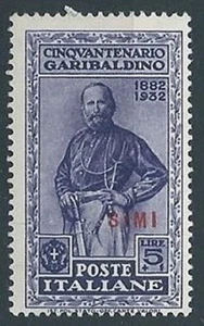 1932 EGEO SIMI GARIBALDI 5 LIRE MH * - RR13589 - Imagen 1 de 1