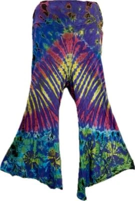 Sacred Threads Hippie Boho Tie Dye Stretch Foldover Waist Harem Pants 223633/1 - Image 1 of 4