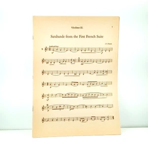 Sarabanda dalla prima suite francese 2° spartito violino J.S. Bach Schuman - Foto 1 di 2