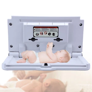 Commercial Wall Mounted Baby Changing Table Baby Change Station W/Safety Strap - Picture 1 of 13