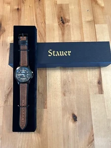 STAUER SWISS TACTICAL UHR SWISS RONDA 515 UHRWERK 5 ATM LEDERBAND NEU BOX - Bild 1 von 11