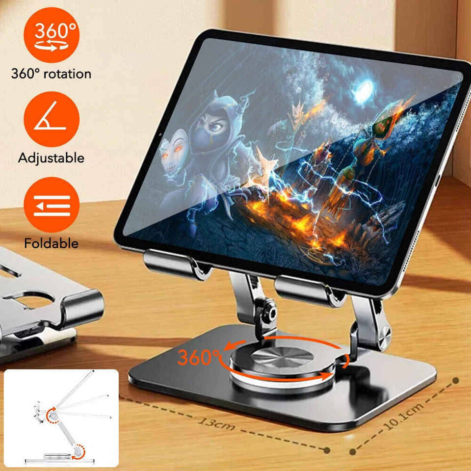 Metal 360° Adjustable Tablet Phone Stand Desk Mount Holder For iPad Pro iPhone - Image 1 of 4