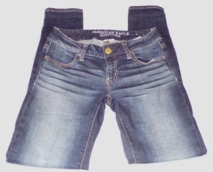 American Eagle Outfitters Jegging Jeans Dark Wash Size 0 27" Inse Super Stretch - Picture 1 of 6