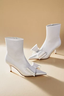 Botas femininas Jeffrey Campbell gravata borboleta cetim branco tamanho 8 - Imagem 1 de 2