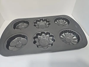 Molde acanalado Wilton mini sartenes para pasteles Bundt 6 cavidades para magdalenas/pasteles/postres - Imagen 1 de 3