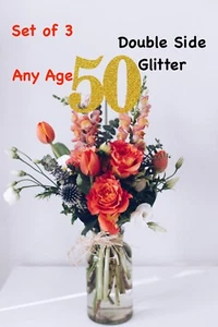 Centro de mesa decoración 50 cumpleaños favores fiesta (JUEGO DE 3) 20 colores disponibles - Imagen 1 de 3