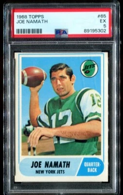 1968 Topps #65 Joe Namath PSA 5 - Image 1 of 2