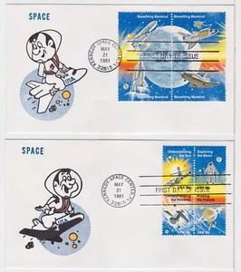 TurtlesTradingPost- Space Accomplishments- 1981 FDC #1912-19 Ellis Hand Painted - Picture 1 of 1
