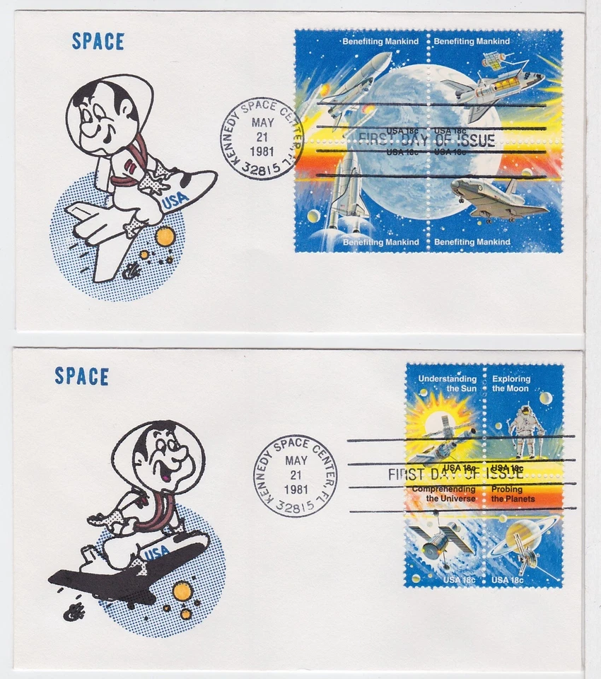 TurtlesTradingPost-  Space Accomplishments- 1981 FDC #1912-19 Ellis Hand Painted - Image 1 of 1