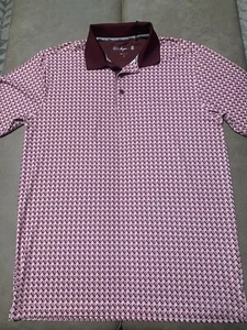 Walter Hagen PII Tee Time Print Polo Houndsteeth Pink NWT Men’s Size Small - Picture 1 of 6