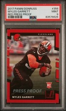 PSA 9 🔥🔥 2017 Donruss Myles Garrett RED PRESS PROOF Rookie RC