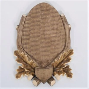 Placa De Trofeo Tallada Para Cabeza De Ciervo Preparada Color Claro GH 34cm - Imagen 1 de 6