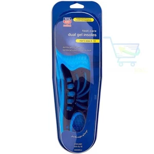 Insoles Dual Gel Work Insoles For Men 1 Pair - Sizes 8-13 Shock Absorbing Gel - Picture 1 of 12