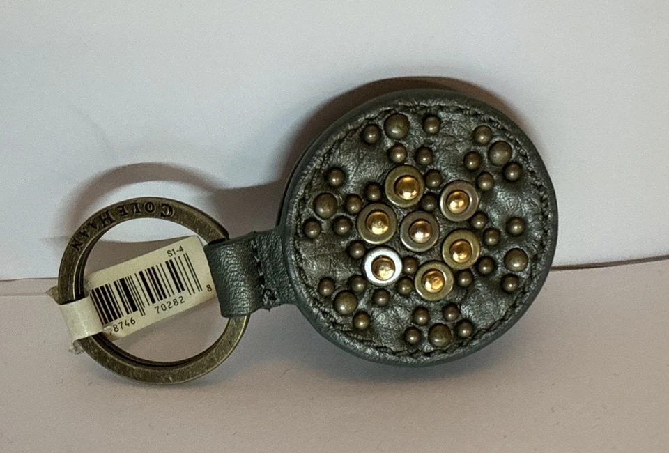 Cole Haan Cuero Verde Compacto Con Espejo Nuevo Con Etiquetas Llavero Llavero Vintage Llavero Llavero Foto 1 de 4