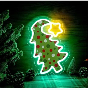 Christmas Tree Neon Sign, USB LED Light for Party, Bar, Home, or Gift Decor - Picture 1 of 10