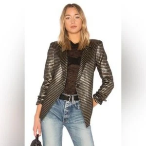 Blazer RtA Iggy Rayas Metálicas Negro + Dorado Talla XS - Imagen 1 de 11